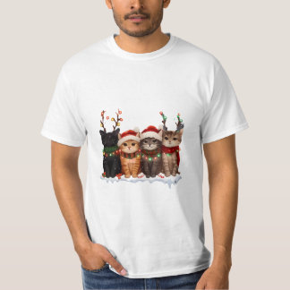 Cute Christmas Cats Illustration – Festive Kittens T-Shirt