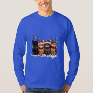 Cute Christmas Cats Illustration – Festive Kittens T-Shirt