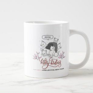 Cute Christmas Cats “Meow” Holiday Design Large Coffee Mug