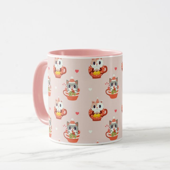 Cute Christmas Cats Mug (Front Left)