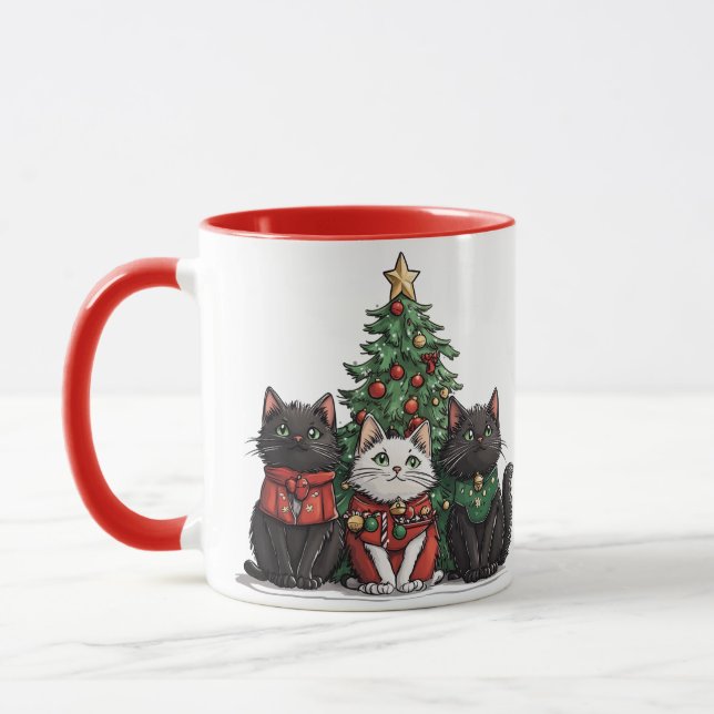 Cute Christmas Cats Mug (Left)