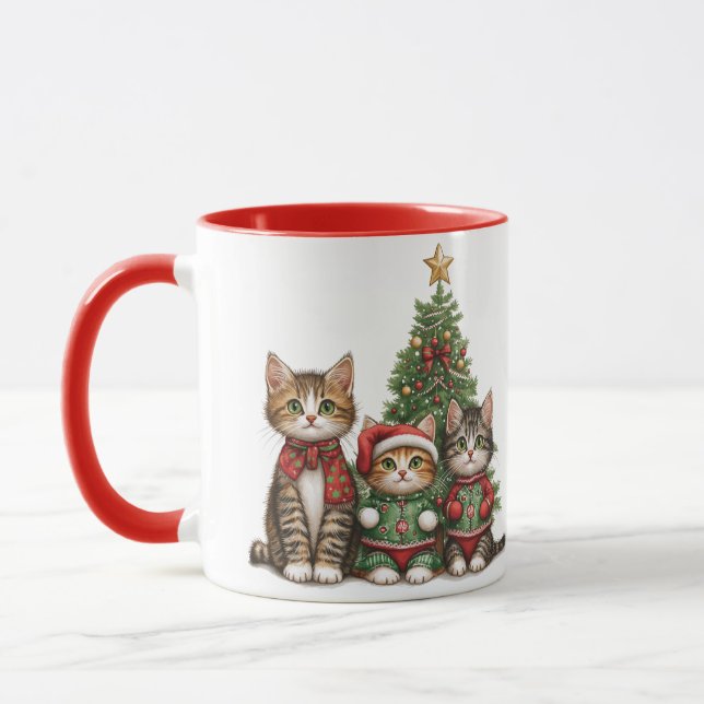 Cute Christmas Cats Mug (Left)
