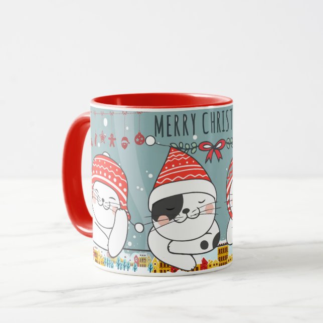 Cute Christmas Cats Mug (Front Left)