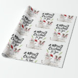 Cute Christmas Cats Santa and Antlers Pattern Wrapping Paper<br><div class="desc">Cute Christmas theme wrapping paper for cat lovers featuring an illustration of two siamese cats wearing a santa hat and antlers. The typography text above says "a meowy christmas to you" with winter foliage surrounding it.</div>