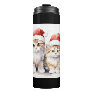Cute Christmas Cats Thermal Tumbler