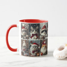 Cute Christmas CATS Winter Animals Rustic