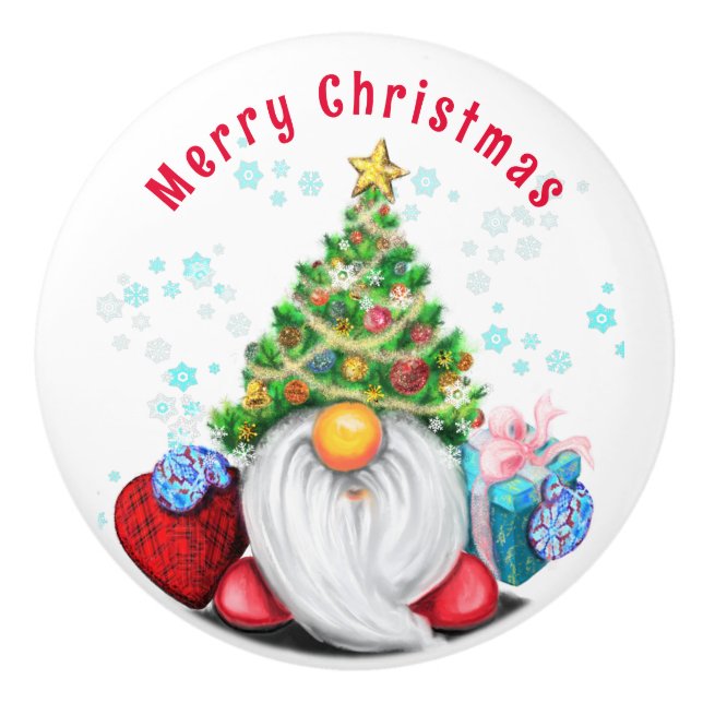 Cute Christmas Ceramic Knob (Front)