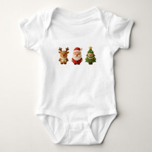 Cute Christmas Characters Baby Bodysuit – Reindeer