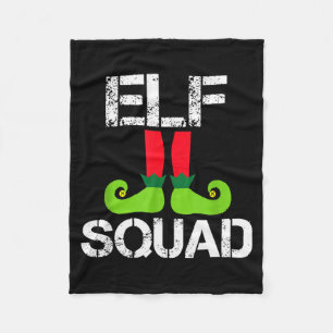 Cute Christmas Cheer Elf Squad Santa's Helper  Fleece Blanket