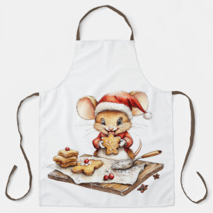 Cute Christmas Chef Mouse Apron