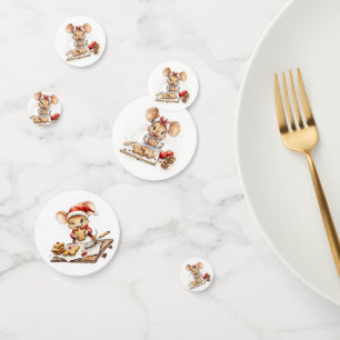 Cute Christmas Chef Mouse Confetti