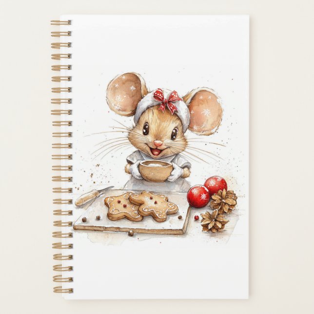 Cute Christmas Chef Mouse Planner (Front)