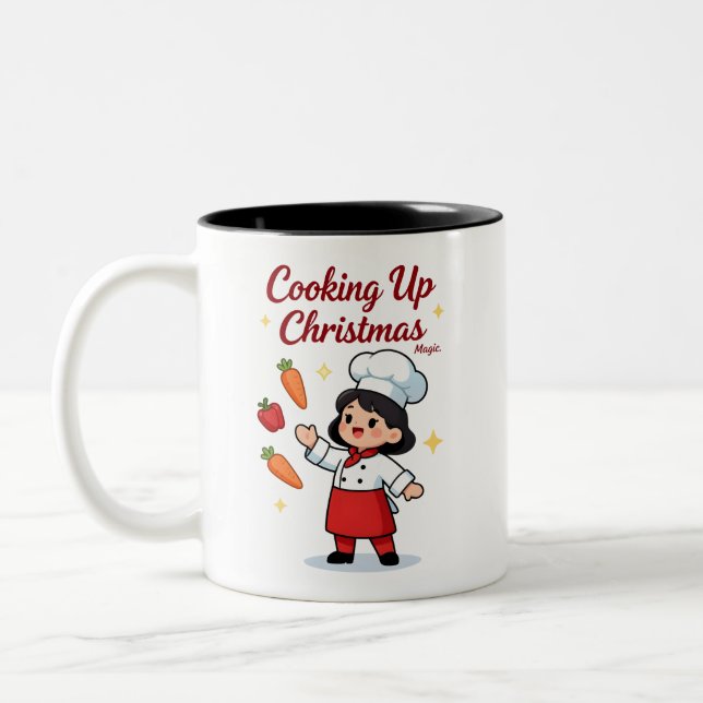 Cute Christmas Chef Mug for Holiday Cheer (Left)