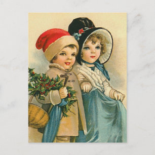 "Cute Christmas Children" Holiday Postcard