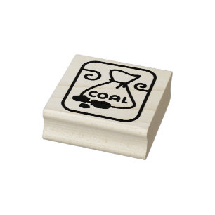 Cute Christmas Coal Rubber Stamp
