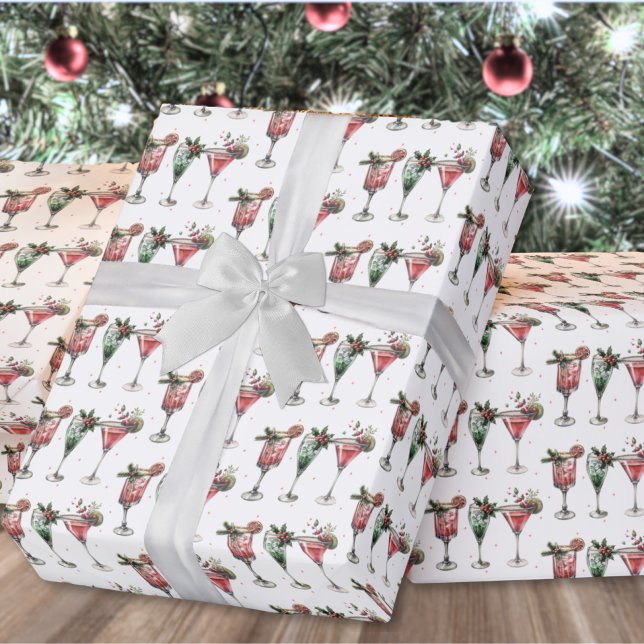 Cute Christmas Cocktail Pattern Wrapping Paper (Cute Christmas Cocktail Pattern Wrapping Paper )