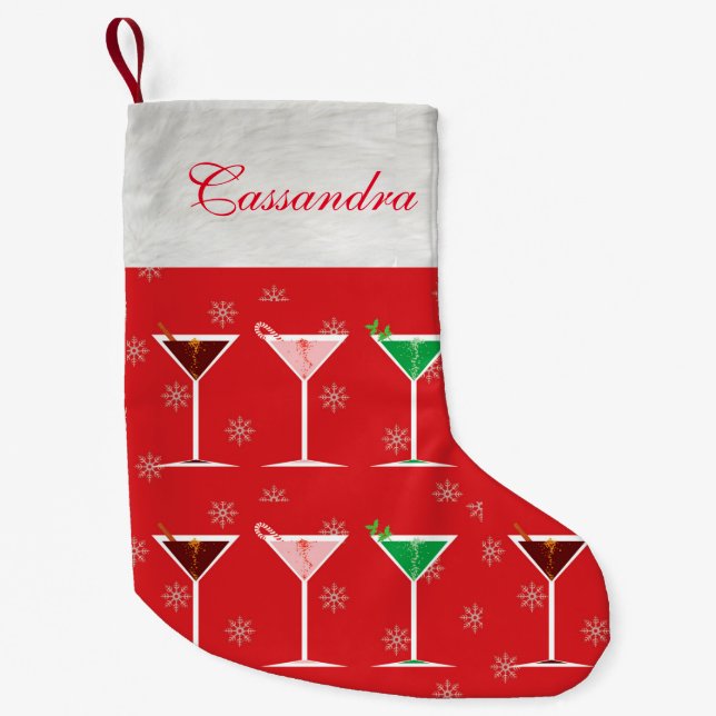 Cute Christmas Cocktails Custom Christmas Stocking (Front)
