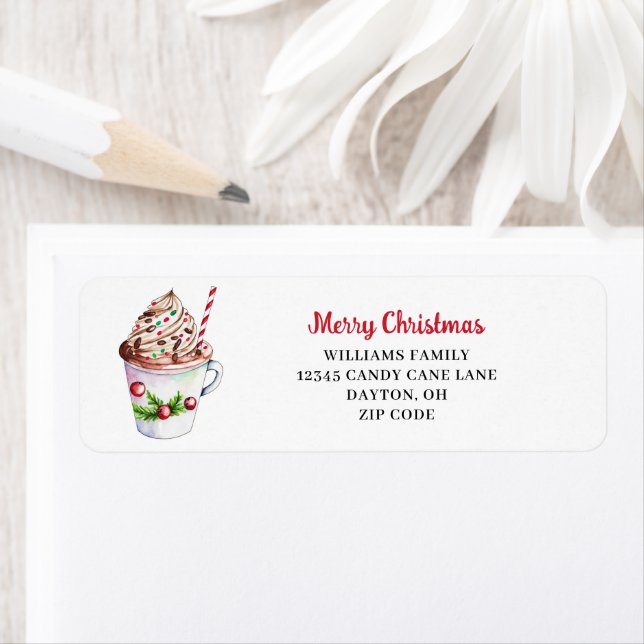 Cute Christmas Cocoa  Return Address Label (Insitu)