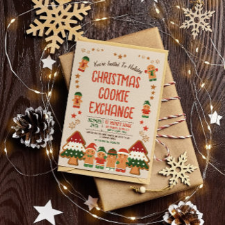 Cute Christmas Cookie Exchange Invitation