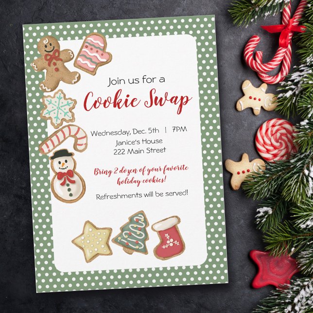 Cute Christmas Cookie Exchange Invitation (Creator Uploaded)