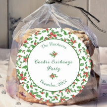 Cute Christmas Cookie Exchange Party Custom Name