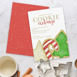 Cute Christmas Cookie Exchange Party Invitation