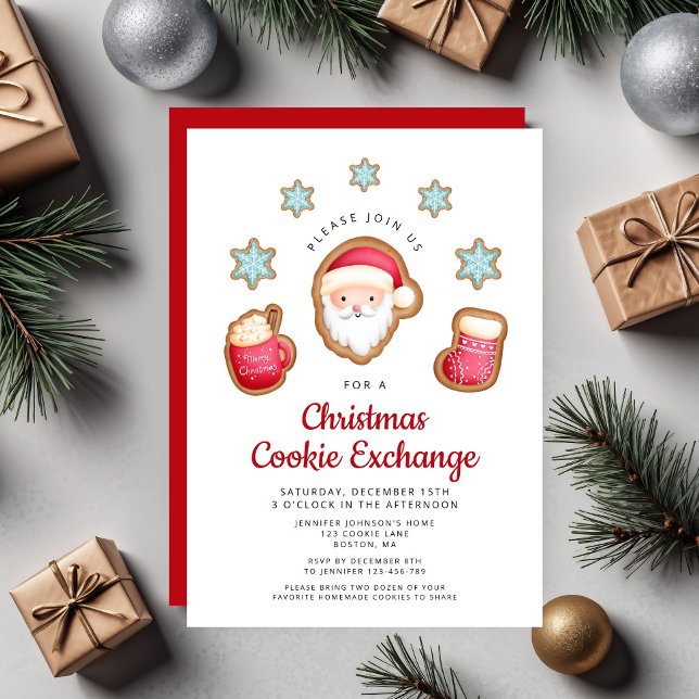 Cute Christmas Cookie Exchange Party Invitation (Cute Christmas Cookie Exchange Party Invitation )