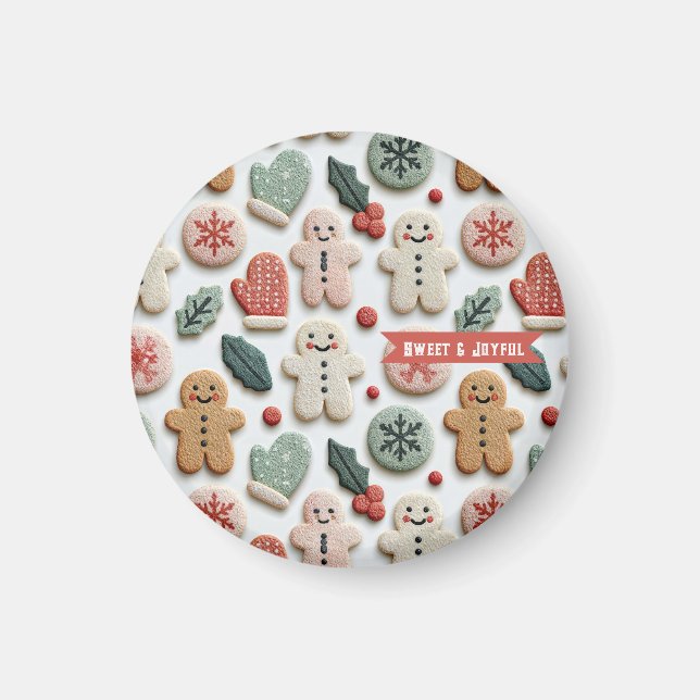 Cute Christmas Cookie Pattern Magnet (Front)