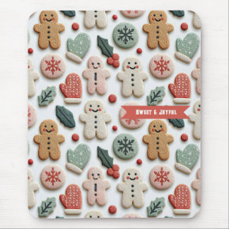 Cute Christmas Cookie Pattern Mouse Pad