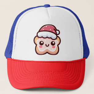 Cute Christmas Cookie with Santa Hat