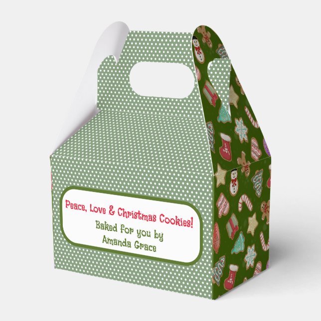 Cute Christmas Cookies Favour Box (Front Side)