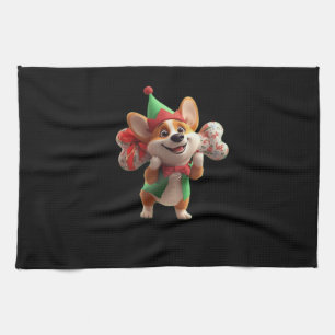 Cute Christmas Corgi Classic T-Shirt Tea Towel