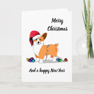 Cute Christmas Corgi Dog Holiday Card