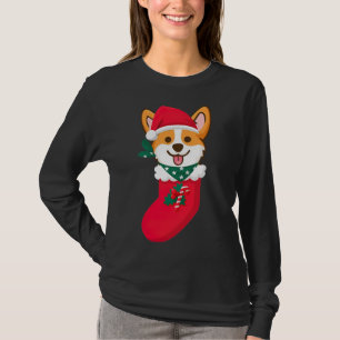 Cute Christmas Corgi Surprise Sift In The Sock Cor T-Shirt