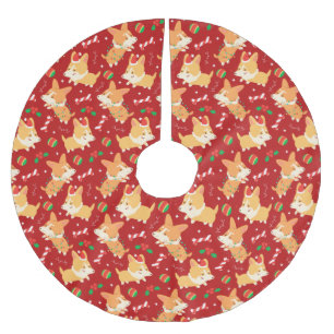 Cute Christmas Corgis Brushed Polyester Tree Skirt