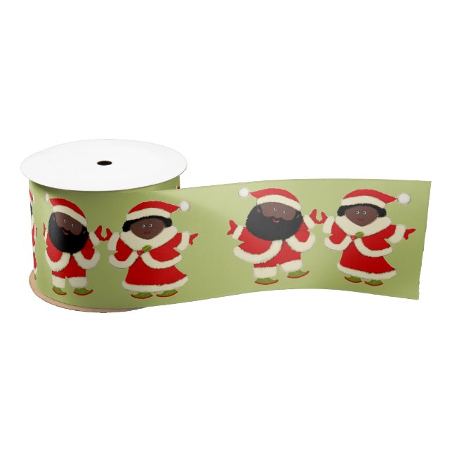 cute Christmas couple Satin Ribbon (Spool)