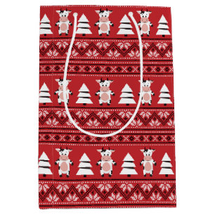 Cute Christmas Cow Gift Bag