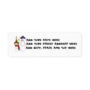 Cute Christmas Cowboy Snowman Return Address Label