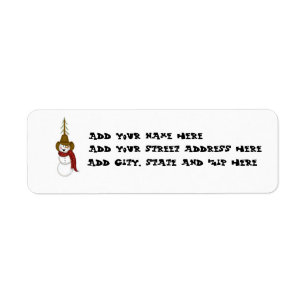 Cute Christmas Cowboy Snowman Return Address Label