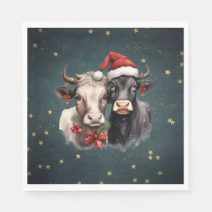 Cute Christmas Cows Napkin