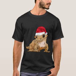 Cute Christmas Crested Gecko, Santa Hat, Santa Cre T-Shirt