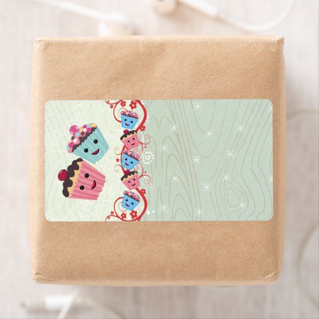 Cute Christmas Cupcakes Address Label (Insitu)