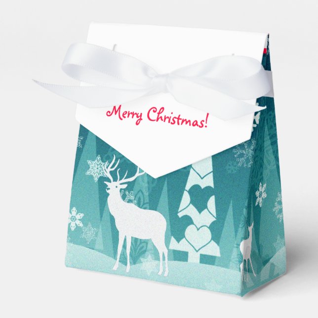 Cute Christmas Deer Favour Box (Front Side)
