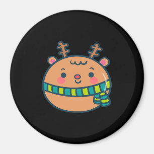 Cute Christmas Deer Festive Classic Design Magnet