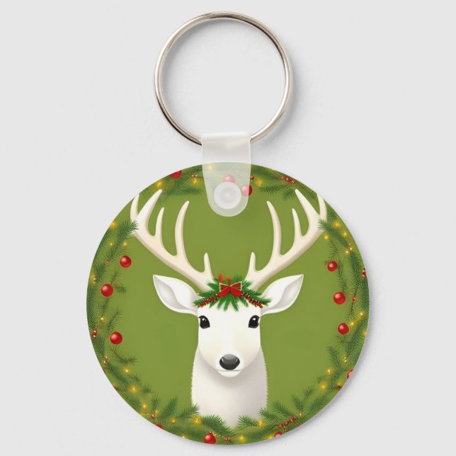 Cute christmas deer  key ring (Front)