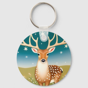 Cute christmas deer key ring