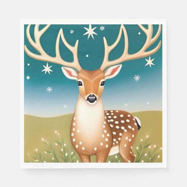 Cute christmas deer napkin (Front)