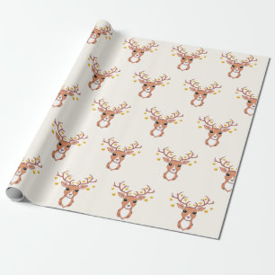 Cute Christmas Deer Wrapping Paper