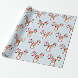Cute Christmas Deer Wrapping Paper