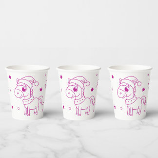 cute christmas design for kids paper cups